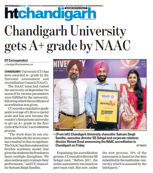 Chandigarh University NAAC A Plus Grade
